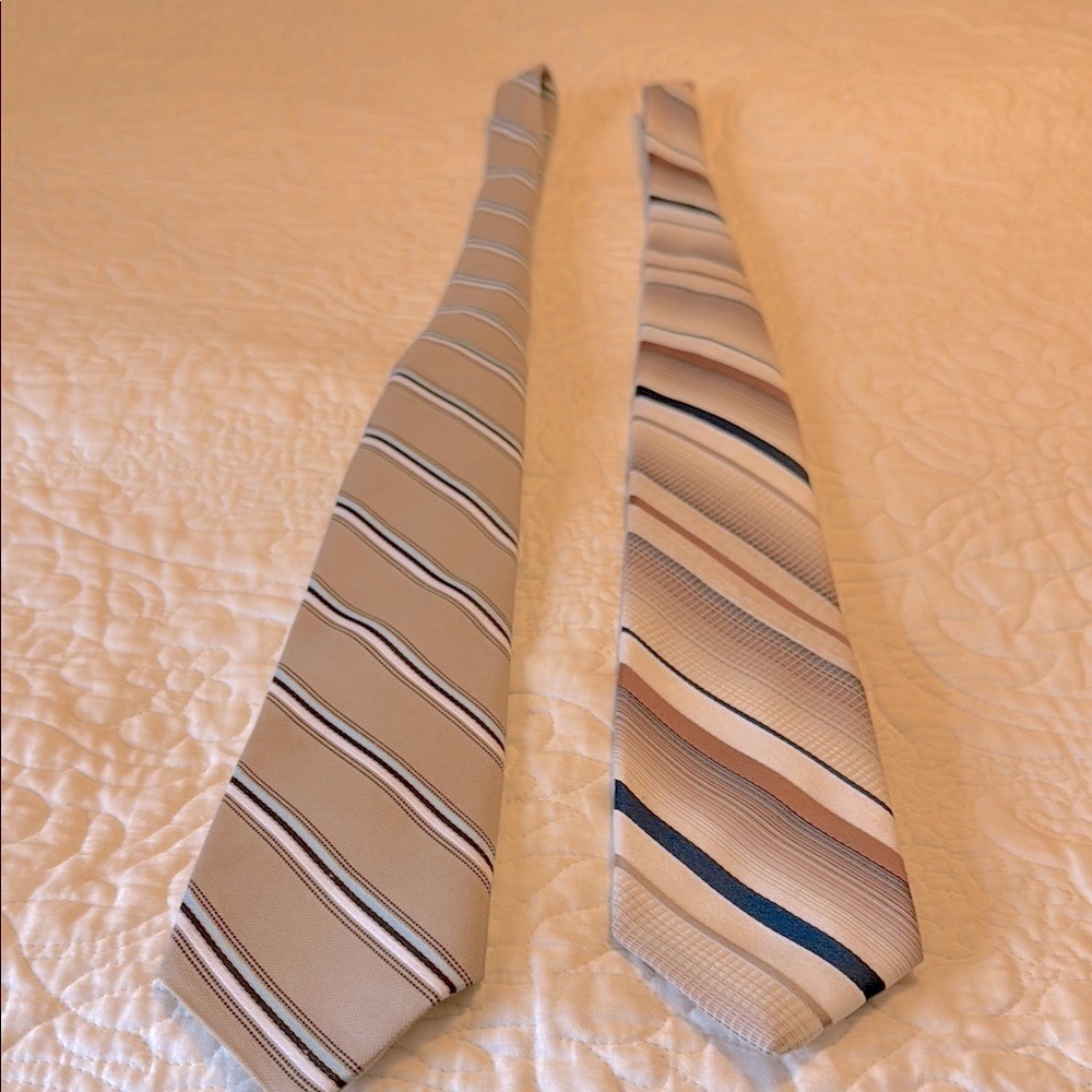 Striped Tan and Brown Men's Ties